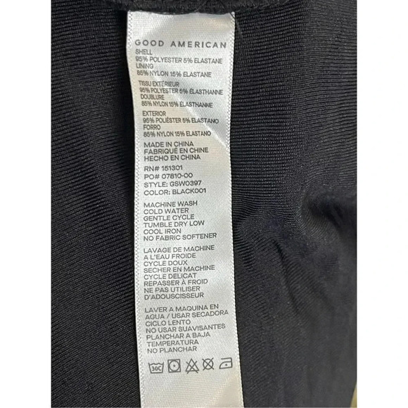 NWT Good American Terry Jacquard Woven Casual Shorts Sz 7 4XL Black Textured - Picture 8 of 9